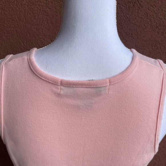 Vintage Baby Pink Slightly Ribbed Henley Tank - Picture 4 of 6